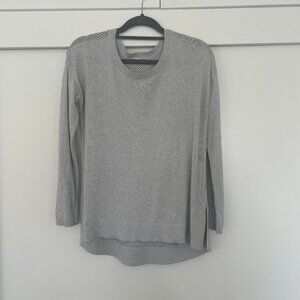 lululemon mesh crochet knit back soft sweater in grey
